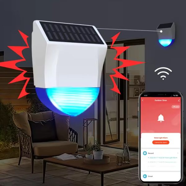 Zewnętrzna syrena alarmowa WIFI TUYA z panelem słonecznym - Image 6