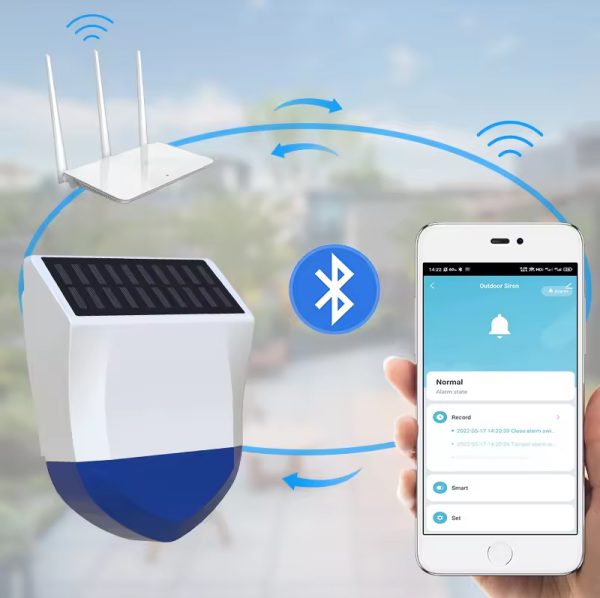 Zewnętrzna syrena alarmowa WIFI TUYA z panelem słonecznym - Image 7