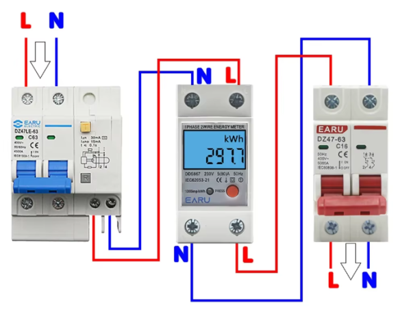 Licznik egergii elektrycznej jednofazowy LCD, DIN - Image 4