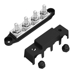 BUSBAR szyba zbiorcza 250A 4xM8 + 3xM4 blok dystrybucji energii CZARNY