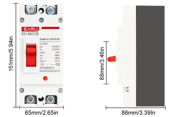 ROZŁĄCZNIK prądu stałego MCCB DC 250A 600V wyłącznik magazyn energii, PV - obrazek 3